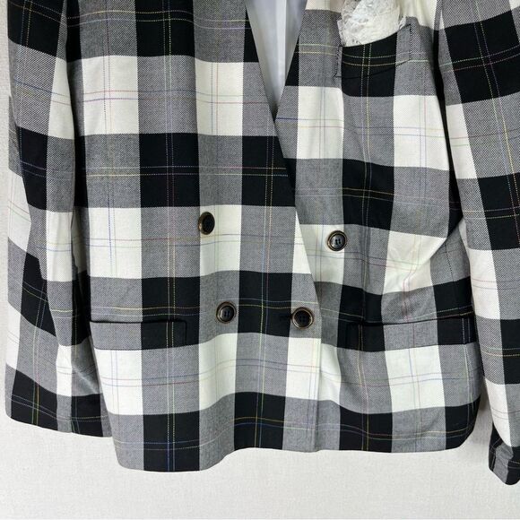 Amanda Smith Vintage Blazer Skirt Set 90s Clueless Plaid Double Breasted 16 - Picture 4 of 15